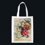 Bolsa De La Compra Vintage Christmas Santa Alternative Gift Wrap<br><div class="desc">Esta es una bolsa reutilizable de gran tamaño con un Navidad victoriano de arte vintage Santa y un ángel. Estas bolsas son excelentes como envoltura de regalo ecológica. Son una manera ambientalmente responsable de envolver tus regalos porque pueden ser reutilizados año tras año y crear menos desperdicios que el papel...</div>