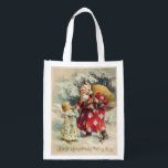 Bolsa De La Compra Vintage Christmas Santa Alternative Gift Wrap<br><div class="desc">Esta es una bolsa reutilizable de gran tamaño con un Navidad victoriano de arte vintage Santa y un ángel. Estas bolsas son excelentes como envoltura de regalo ecológica. Son una manera ambientalmente responsable de envolver tus regalos porque pueden ser reutilizados año tras año y crear menos desperdicios que el papel...</div>