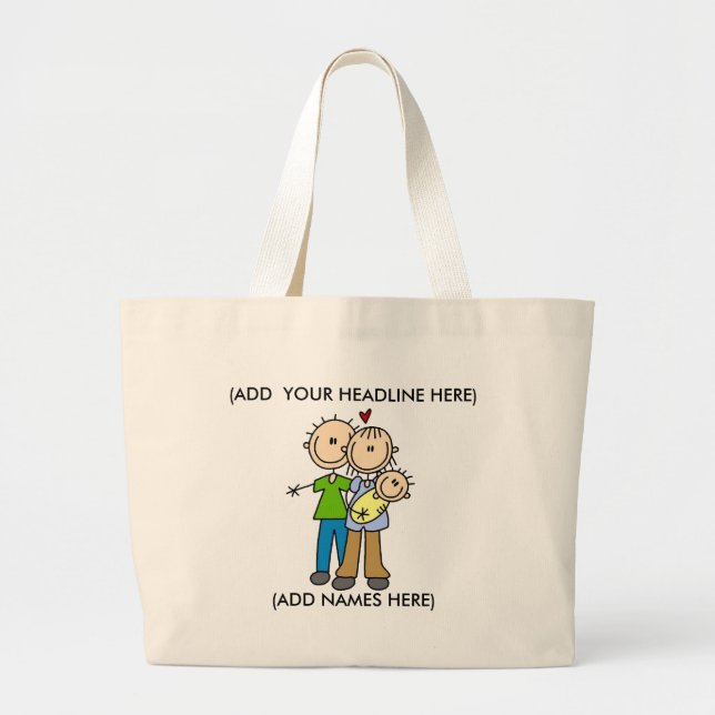 Bolsa de la familia de palos de personalizable (Frente)