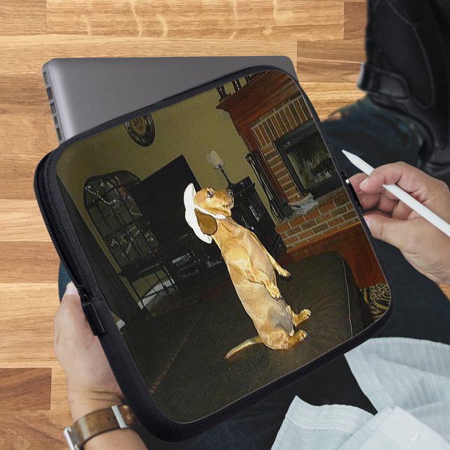 Bolsa de la laptop Dachshund de la Bonito sentada (Sitting Pretty Dachshund Laptop Bag)