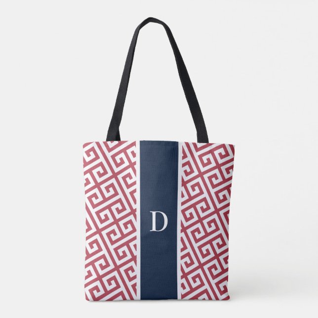 Bolsa de la llave griega del monograma rojo (Reverso)