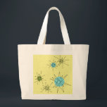 Bolsa de la marca del patrón de estallidos atómico<br><div class="desc">Este patrón de estreno atómico amarillo de estribos atómicos en la bolsa de tetas presenta estallidos atómicos icónicos. ¡Así es! La vieja escuela, el fondo amarillo con especkles dorados es el escenario perfecto para el turquesa, el apetitoso apio y los círculos kitschy de color verde peral. Las manchas de color...</div>