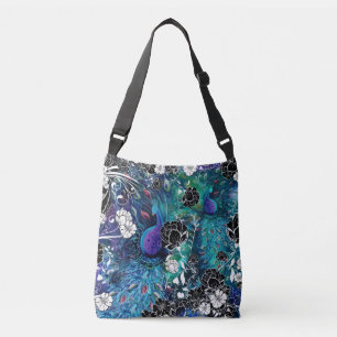 Bolsa de la muñeca Verde azulada, negra y blanca d