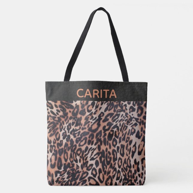 Bolsa de la piel de leopardo personalizada (Anverso)