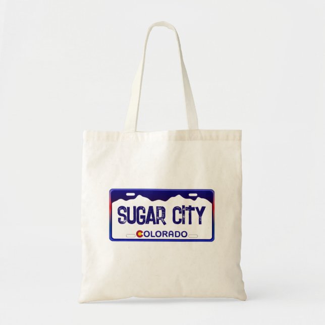 Bolsa de la placa azul de la matrícula Sugar City  (Frente)