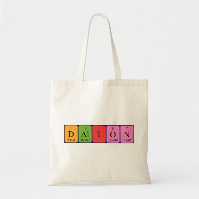 Bolsa de la tabla periódica Dalton (Frente)