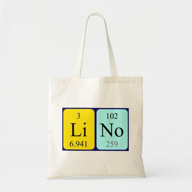 Bolsa de la tabla periódica Lino (Frente)