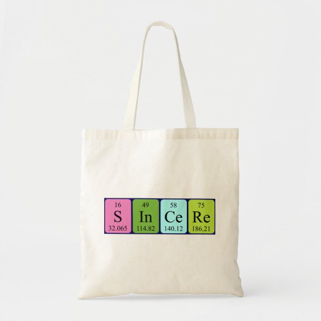 Bolsa de la tabla periódica sincera (Frente)