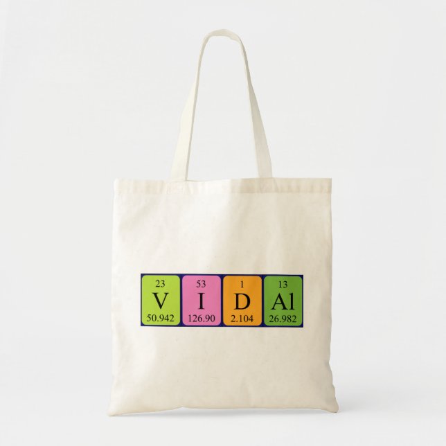 Bolsa de la tabla periódica Vidal (Frente)