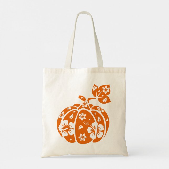 Bolsa de la toga de calabaza floral de Halloween (Reverso)