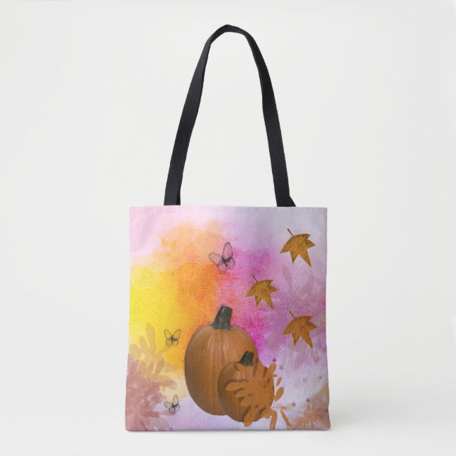 Bolsa de la toga de calabazas collage (Anverso)