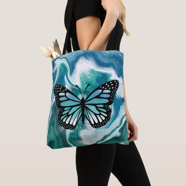 Bolsa de la toga de la mariposa de mármol turquesa (Detalle)