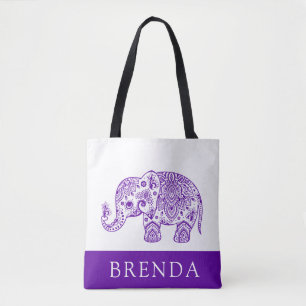 Bolsa de la toga de la paisley azul morada y blanc