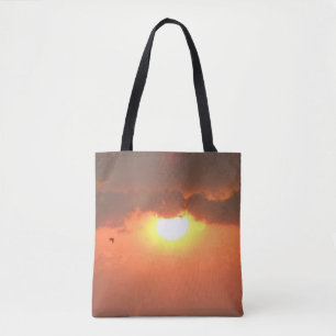 Bolsa de la toga del atardecer y la gaviota