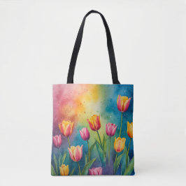 Bolsa de la tosta de la acuarela de los tulipanes 