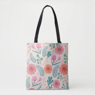 Bolsa de la tota de color del patrón botánico flor
