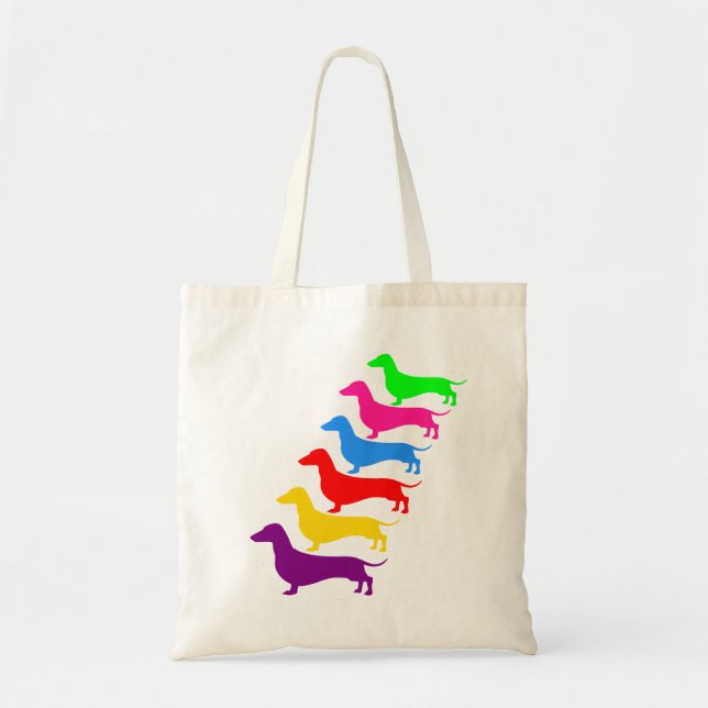 Bolsa de la tota de Dachshund colorida (Frente)