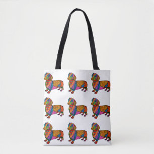 Bolsa de la tota de Dachshund, dulce y colorida
