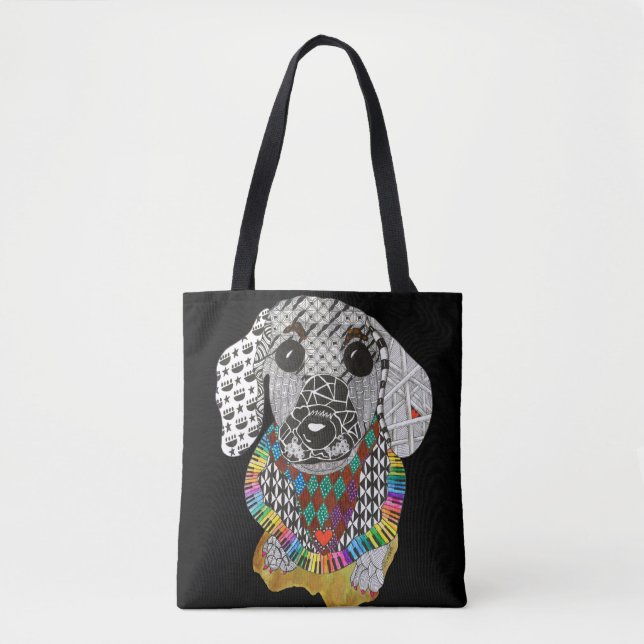 Bolsa de la tota de Dachshund, dulce y colorida (Anverso)