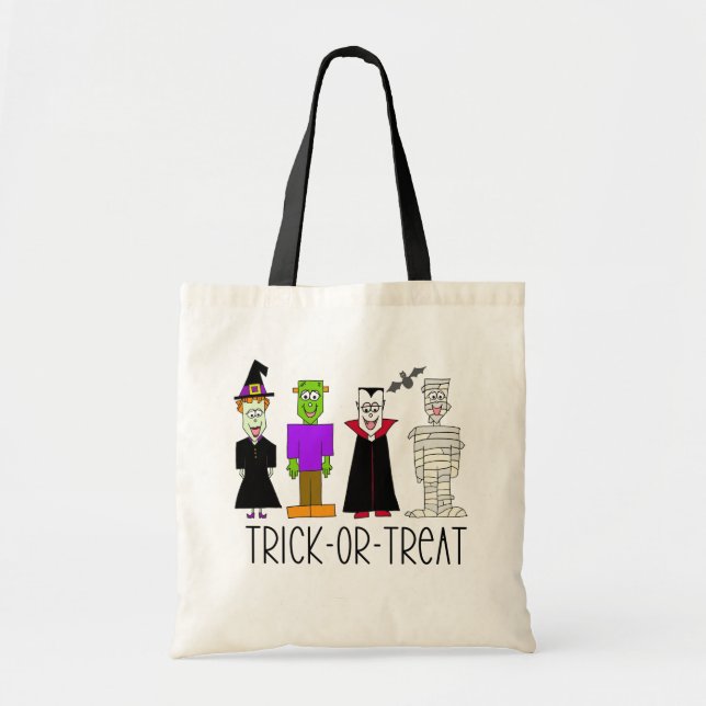 Bolsa de la tota de Halloween con trucos o trucos (Frente)
