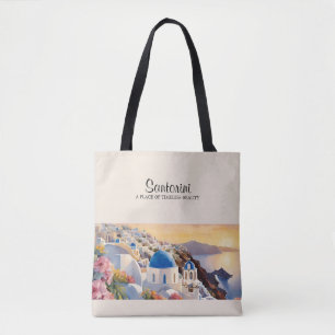 Bolsa de la tota de la acuarela de Santorini - Bel