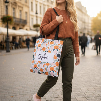 Bolsa de la tota de la calabaza de otoño con nombr