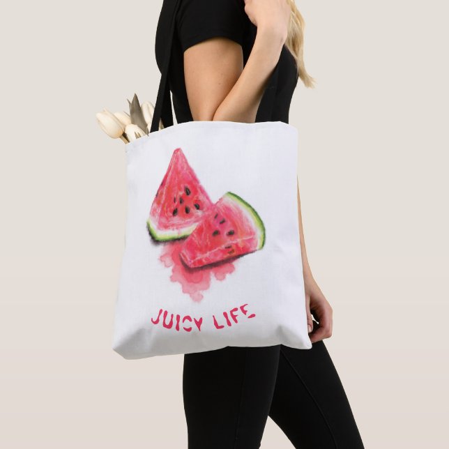 Bolsa de la tota de la sandía con texto Personaliz (Detalle)