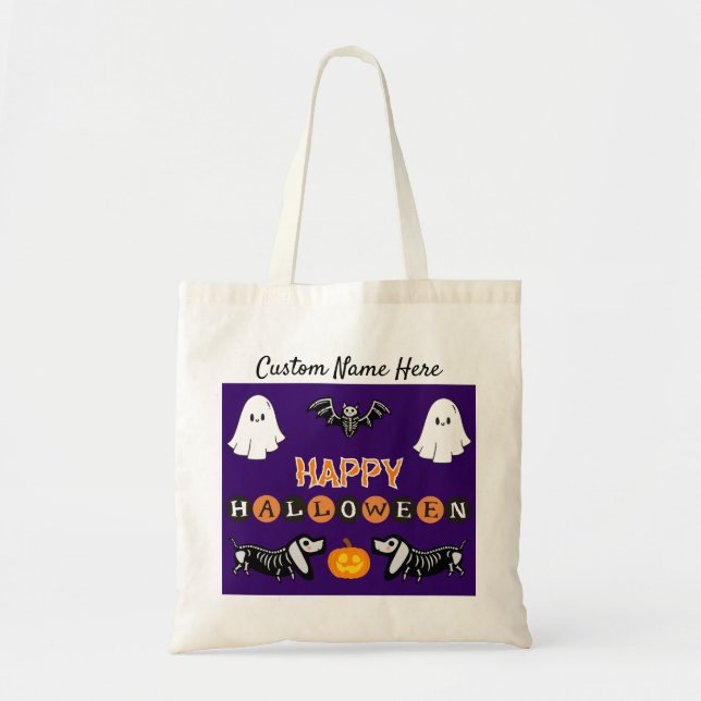 Bolsa de la tota de perro de Halloween - Personali (Frente)