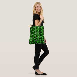 Bolsa de la tota de perro en blanco verde y negro