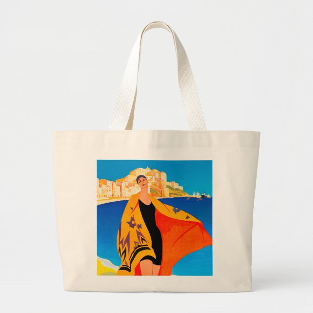 Bolsa de la tota de playa: "Riviera francesa" (Frente)