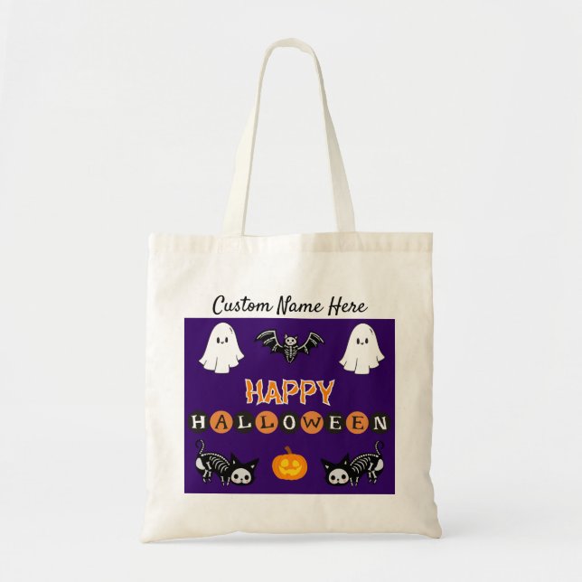 Bolsa de la tota del gato de Halloween - Personali (Frente)