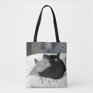 Bolsa de la tota del gato, dibujo a mano, ilustrac