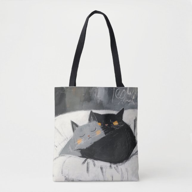 Bolsa de la tota del gato, dibujo a mano, ilustrac (Anverso)