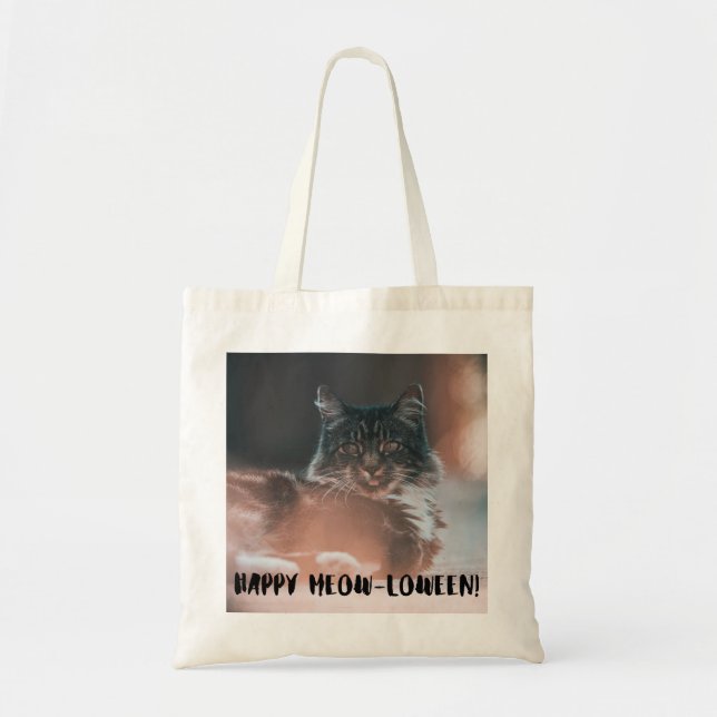 Bolsa de la tota del gato "Happy Meow-loween" (Frente)