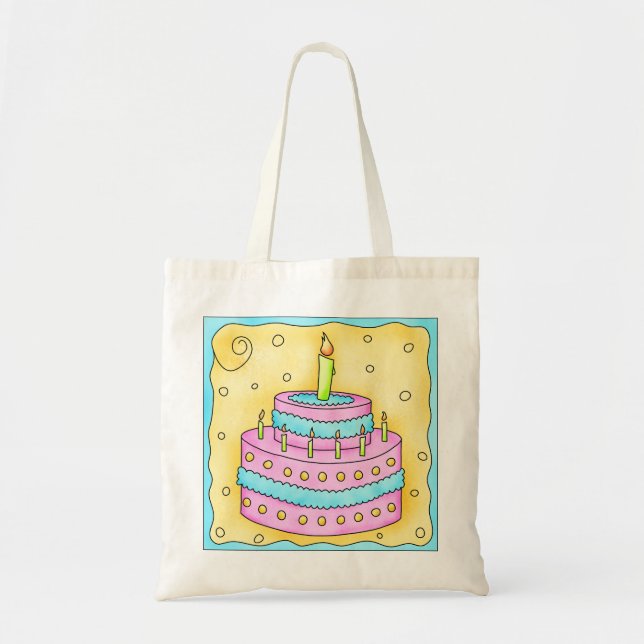Bolsa de la tota del pastel de cumpleaños feliz (Frente)