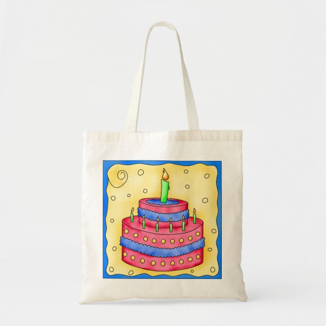 Bolsa de la tota del pastel de cumpleaños feliz (Frente)