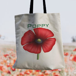 Bolsa de la tota floral con el nombre de la amapol