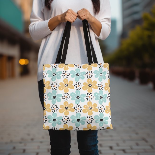 Bolsa de la tota floral, Tote de la margarita, flo (Subido por el creador)