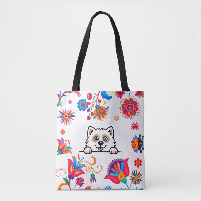 Bolsa de la tota floral y del perro de la cuchara (Anverso)
