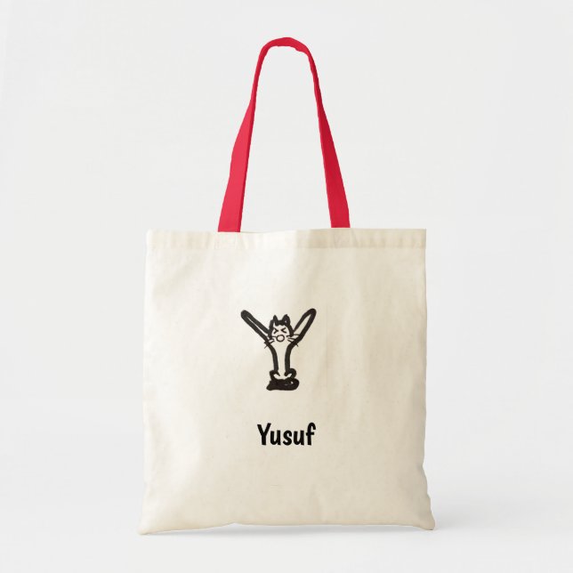 Bolsa de la tota - Letra Y del gato con nombre (Frente)