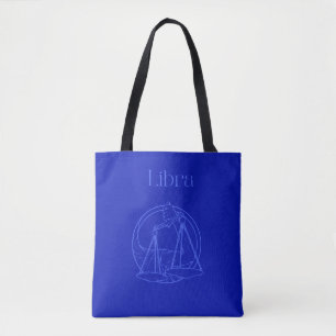 Bolsa de la Tote azul de Libra Zodiac