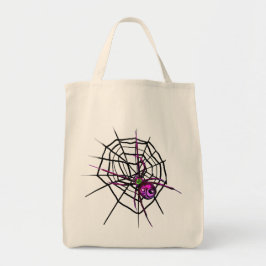 Bolsa de la Tote de Halloween con araña y web