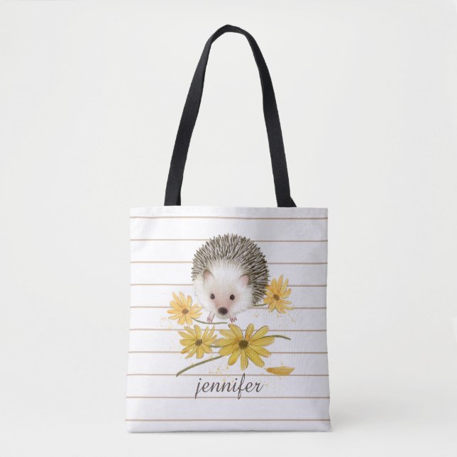 Bolsa de la Tote de Hedgehog personalizada (Anverso)