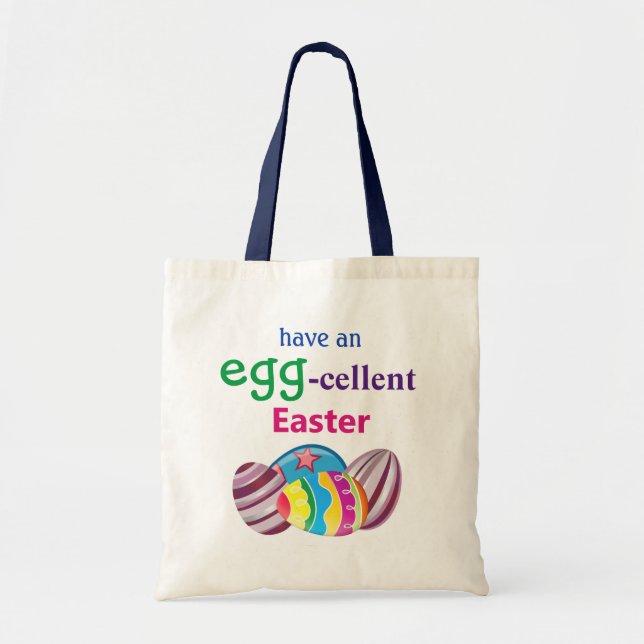 Bolsa de la Tote de Huevo de Pascua colorida (Frente)