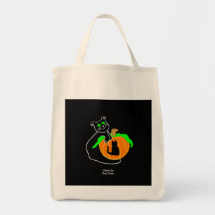 Bolsa de la tote de la calabaza de gato negro