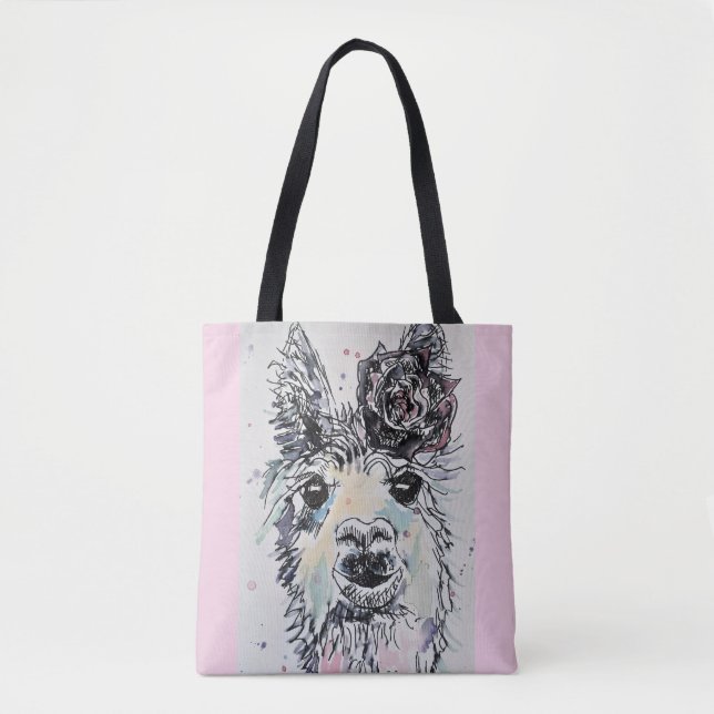 Bolsa de la tote de la cubertería Alpacca Llama (Anverso)