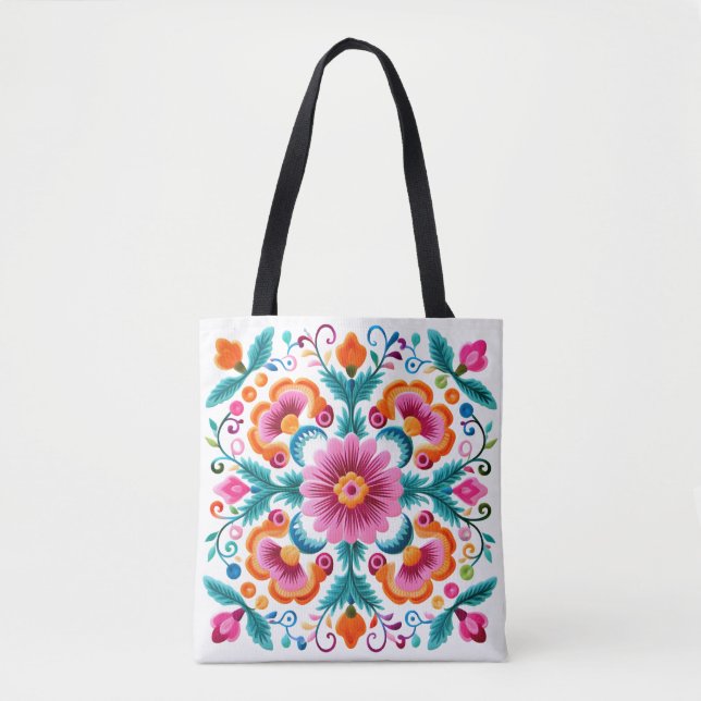 Bolsa de la Tote de la Fiesta Floral Mexicana colo (Anverso)