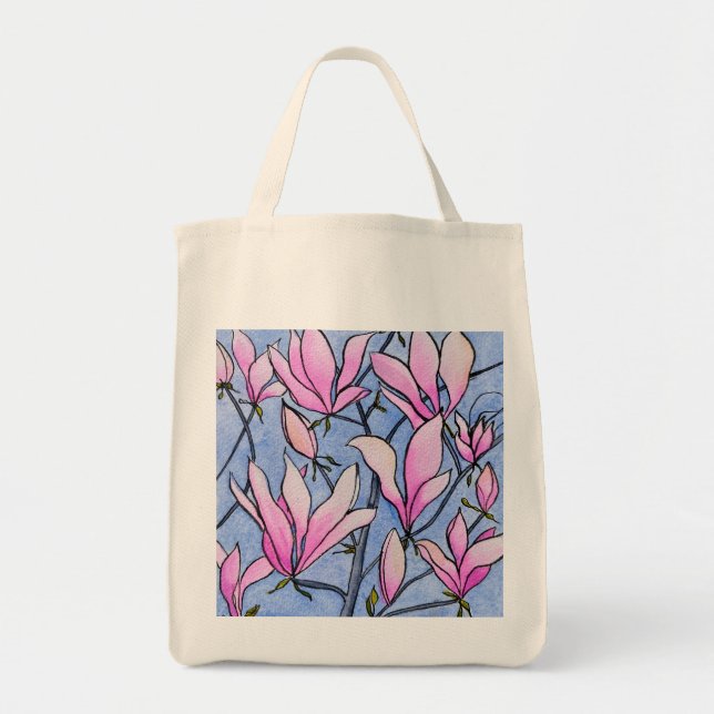 Bolsa de la Tote de la Magnolia Rosa (Frente)