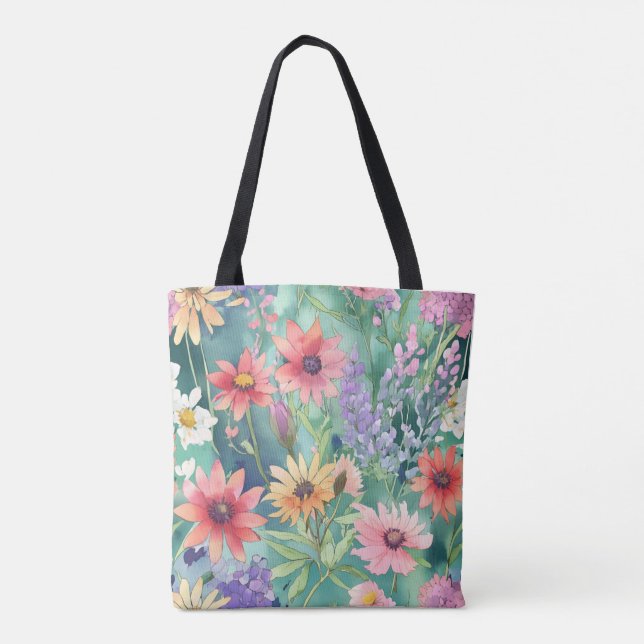 Bolsa de la tote de las flores de primavera (Reverso)