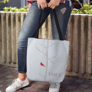 Bolsa de la Tote del árbol de birch de invierno